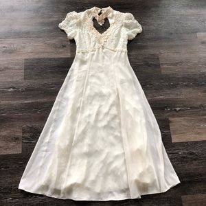 VINTAGE 80S SIMPLE FLOWY WEDDING DRESS